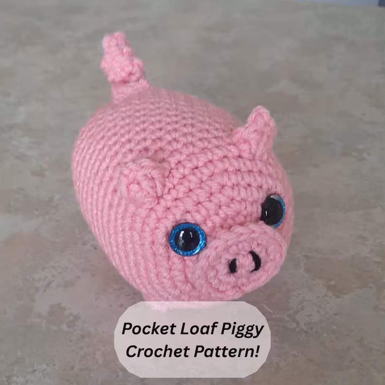 Low Sew Pocket Loaf Piggy Crochet Pattern